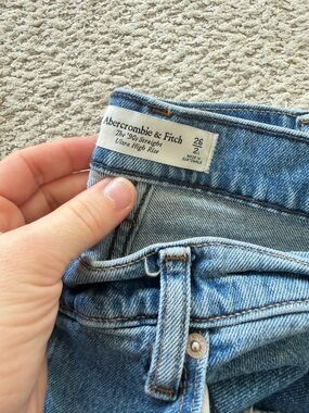 Abercrombie & Fitch Light Blue High-Rise Straight Jeans
